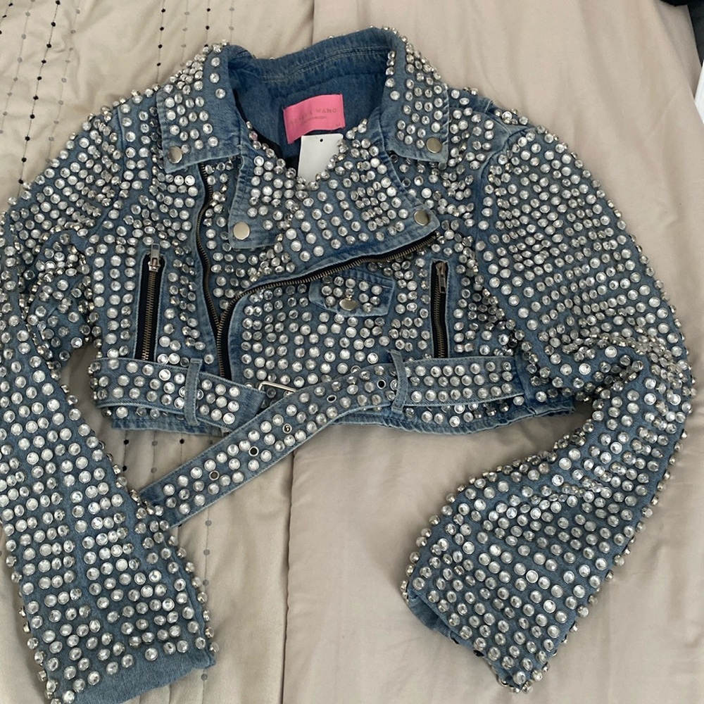 Azalea wang beaded denim jacket M.